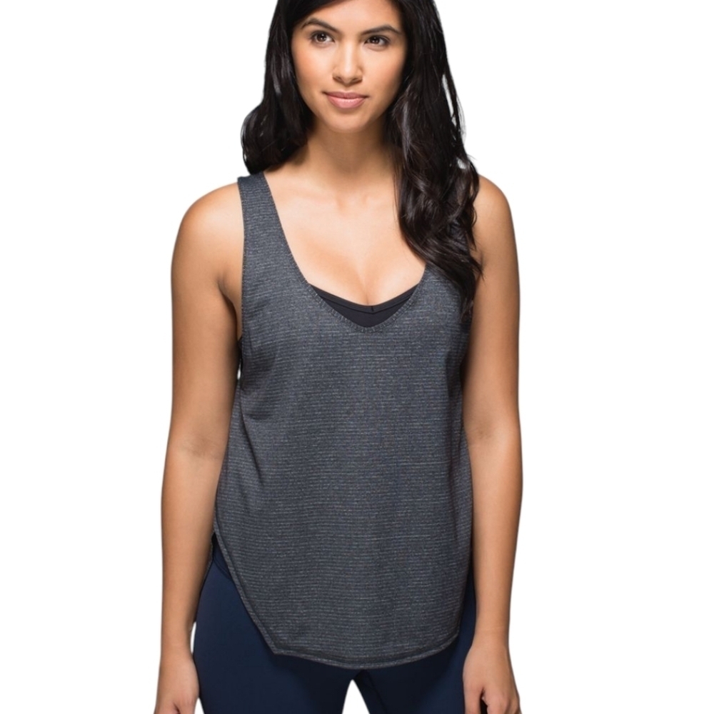 Lululemon Seek The Heat Tank Women 6 Black Yoga Running Stretch Soft Gym